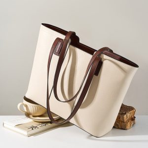 00010Enoch leather tote bag with zipper leather tote with zipper classic large structured totes
