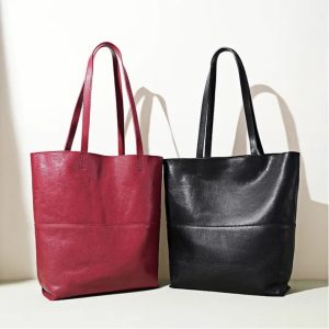 Genuine Leather Bags 00001L-11043-Luxury Tote Bag Athena-Leather Work Bag with Reinforced Base & Multi-Compartment